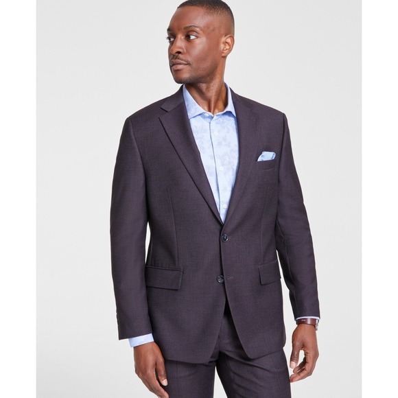 Tallia Suit Jacket Mens 42R Wine Classic Fit‎ Sport Coat Blazer Stretch NWT - Picture 1 of 10